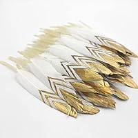 20Pcs Natural Party Goose Feathers Crafts DIY Black Gold Feather Plume Wedding Christmas Home Decoration Accessories 10-15cm - Zamihalaa