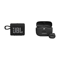 JBL Go 3 Portable Bluetooth Speaker (Black) Tune 130NC TWS Noise Cancelling Earbuds