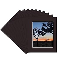 16x20 Black Picture Mats with Core Bevel Cut Frame Mattes for 11x14 Pictures - Pack of 10