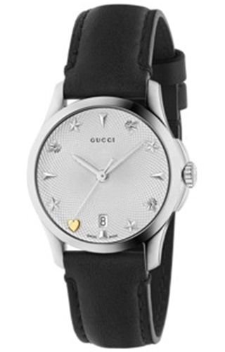 Gucci Quartz Stainless Steel and Leather Casual Watch(Model: YA126574)
