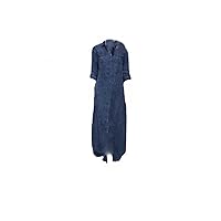 Summer New Women's Loose Solid Casual Single Breasted Denim Dress