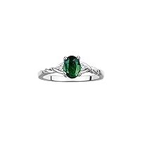 Rylos Timeless 14K White Gold Birthstone Ring - 7X5MM Oval Gemstone & Sparkling Diamonds - Women's Jewelry, Sizes 5-10