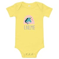Uni.Me Baby Short Sleeve one Piece with Unicorn Design Yellow