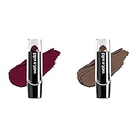 wet n wild Silk Finish Lipstick Bundle with Blind Date Red and Cashmere Brown Hydrating Lip Colors, 0.54 Ounce