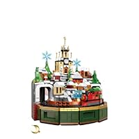 Lego Christmas Gingerbread House Castle Old Reindeer Building Blocks Toy Christmas Castle Music Box 1294 Pieces