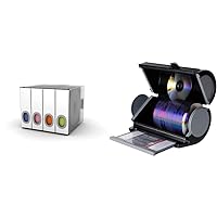 Atlantic Polypropylene Sleeve Disc Organizer - Stack & Lock, Categorize CDs in 4 Color-Coded Binders White & 80 Disk Storage Manager - Protect and Organize Media, Durable Hard Plastic in Black
