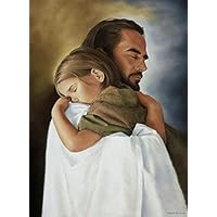 David Bowman Security Wall Art Print of Jesus Christ Hugging Child Christian Religious Fine Art (8x10 Print)