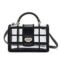 Womanfashion Women Crossbody Wallet and Handbag Bag Clutch Designer Mini Transparent Jelly Bag Perspective Black