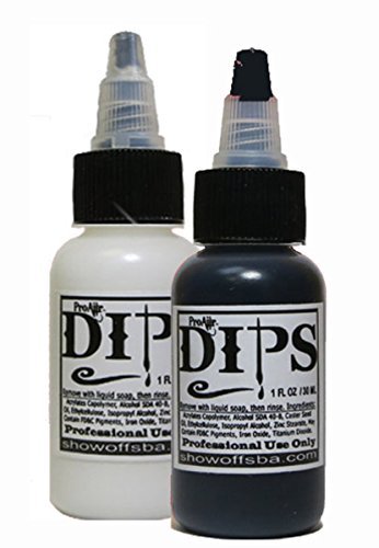 Face Painting Makeup - ProAiir Waterproof Brush On DIPS - 2 1 oz (30ml) Bottles, 1 each Black and White