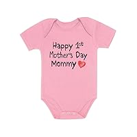 Tstars Happy 1st Mothers Day Mommy Baby Boy Girl Outfit Gift for New Mom First Mother's Day Newborn Infant Bodysuit