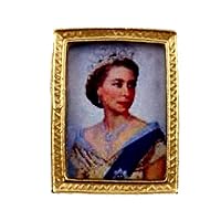 Melody Jane Dolls Houses House Miniature Accessory Queen Elizabeth Ii Portrait Picture Gold Frame