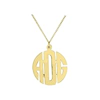 Rylos Necklaces For Women Gold Necklaces for Women & Men 925 Sterling Silver or Yellow Gold Plated Silver Monogram Necklace Personalized 25mm Special Order, Made to Order Necklace