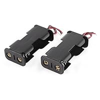 2 Pcs 2 x 1.5V AA Double Layers Battery Holder Case w Wire Leads BE2AA