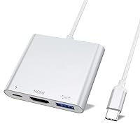 USB C to HDMI Multiport Adapter,3-in-1 Type-C Hub with Thunderbolt 3 to HDMI 4K Output/USB 3.0 Port/PD Quick Charging Port,Android Digital AV Adapter for MacBook Pro,MacBook Air,Projector,Monitor