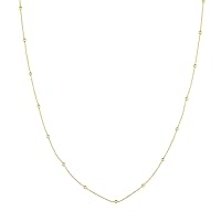 14k Gold Alternating Ball Necklace Jewelry for Women in White Gold Yellow Gold Choice of Lengths 17 20 24 36