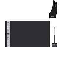 2023 HUION Inspiroy 2 Large Drawing Tablet with Scroll Wheel 3-Set 8 Customized Keys Battery-Free Pen for Art, Design, Sketch, 10x6inch Graphics Tablet Works with Mac, PC/Mobile, Glove Included