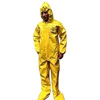 Personal Protection BR128TYL3X00 3X Yellow SafeSPEC 2.0 18 mil Tychem BR Chemical Protection Coveralls