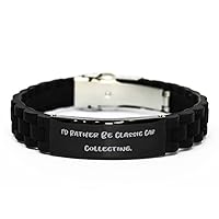 Inspire Classic Car Collecting, I'd Rather Be Classic Car Collecting, Classic Car Collecting Black Glidelock Clasp Bracelet from