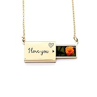 orange dark green flower Letter Envelope Necklace Pendant Jewelry