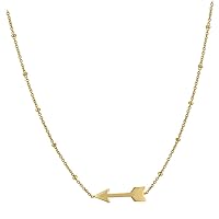 14k Yellow Gold Womens Arrow Fashion Necklace 17.5 Inch Jewelry for Women