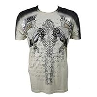 KONQUEST PLATINUM Men's Gladiator Print T-Shirt Ecru (KQTS031) Size 38 Medium