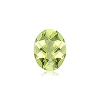 0.40-0.55 Cts of 6x4 mm AA Oval Checkered Peridot (1 pc) Loose Gemstone
