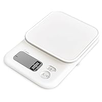 dretec Kitchen Scale, Digital, 4.4 lbs (2 kg), Large Screen, Tare Pull, Ganache White