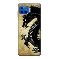 R1482 Black Dragon Painting Case Cover for Motorola Moto G 5G Plus
