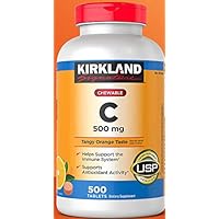 Vitamin C 500mg 2-Pack or 1000 Tangy Orange Chewable Tablets