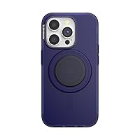 PopSockets iPhone 15 Pro Case with Round Phone Grip Compatible with MagSafe, Phone Case for iPhone 15 Pro, Wireless Charging Compatible - Navy