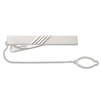925 Sterling Silver Polished With Tie Chain Tie Bar Measures 55.2x7.3mm Wide Jewelry Gifts for Men