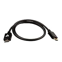 V7 Black Video Cable Pro HDMI Male to HDMI Male 1m 3.3ft - 3.28 ft HDMI A/V Cable for Audio/Video Device, PC, Monitor, HDTV, Projector - HDMI Male Digital Audio/Video - HDMI Male Digital Audio/Video -