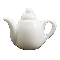 Dollhouse Miniature White Porcelain Teapot with Lid