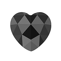1.22 Cts of 6.24x8.40x2.99 mm AAA Heart Rose Cut (1 pc) Loose Treated Fancy Black Diamond (DIAMOND APPRAISAL INCLUDED)