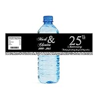 100 Silver 25th Anniversary Water Bottle Labels Engagement Party Birthday