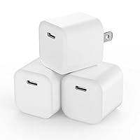 USB C Charger Block, Besgoods Phone Charger Power Adapter C Type Fast Charging Cube Wall Plug Compatible with iPhone 15 Pro Max 14 13 12 11 SE XR XS X 8 7 Plus Pad-White,3Pack