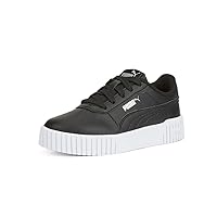 PUMA Carina Sneaker, Black Black Silver, 11 US Unisex Little Kid