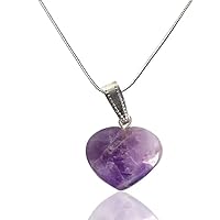 Aleafa Armlet Presents Amethyst Pendant Heart Shape Crystal Stone Pendant for Reiki and Crystal Stone Pendant Size 15-20 Mm Approx (Color Purple) #Aport-0248
