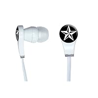 Graphics and More Nautical Star - Black Novelty In-Ear Headphones Earbuds - Non-Retail Packaging - White