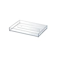Like-IT LM-T20 Small Storage A5 2 Divided Combination System Tray, Clear, Approx. Width 6.1 x Depth 9.1 x Height 1.2 inches (15.4 x 23 x 3 cm)