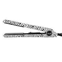 Spectrum Pro Limited Animal 1.25 Inch Ceramic Plates Hair Straightener Flat Iron (White Zebra)
