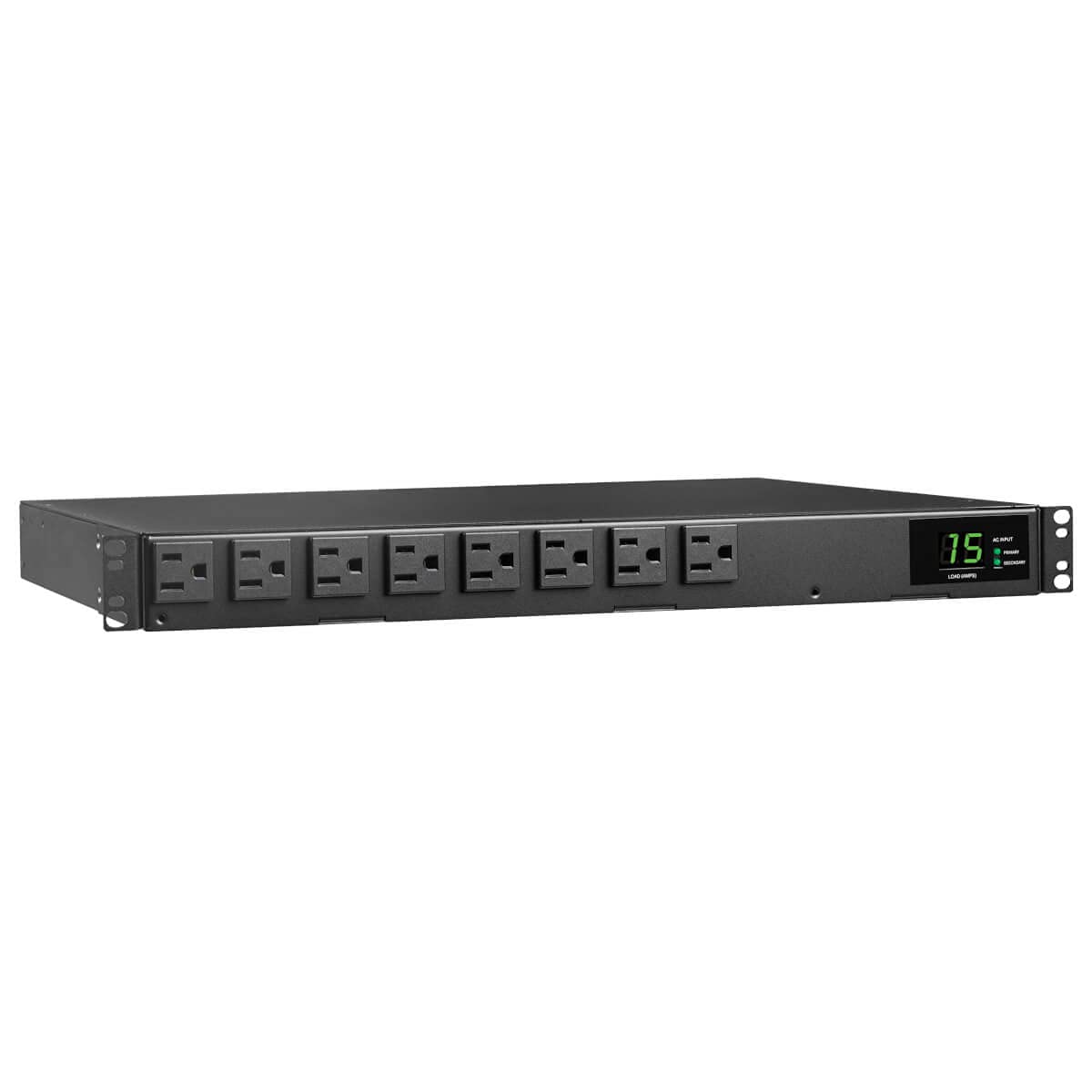 Tripp Lite Metered PDU, Auto-Transfer Switch (ATS), 15A, 120V, 1.44kW, Single-Phase - 8 Outlets (5-15R), Dual 12ft 5-15P Input Cords - 1U Rackmount...