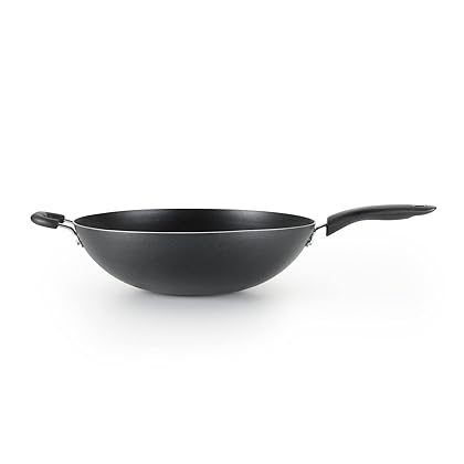 T-Fal A80789 Specialty Nonstick Dishwasher Oven Safe PFOA-Free Jumbo Wok Cookware, 14-Inch, Black