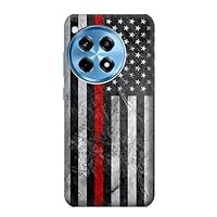 jjphonecase R3687 Firefighter Thin Red Line American Flag Case Cover for OnePlus 12R