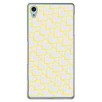 Second Skin Heart Stripe Gray x Yellow (Clear) / for Xperia Z4 SO-03G/docomo DSO03G-PCCL-201-Y177