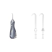 Waterpik Cordless Advanced Water Flosser for Teeth, Gums, Braces, Dental Care with Travel Bag & Genuine Implant Denture Replacement Tips, Water Flosser Tip Replacement, DT-100E