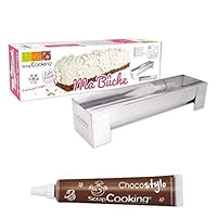 Stainless steel mold for Christmas log + Edible chocolate pen