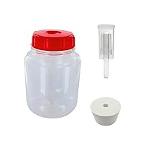 FerMonster 1G Wine Mouth Plastic Carboy with #10 Drilled Bung and 3-Piece Airlock, Multicolor