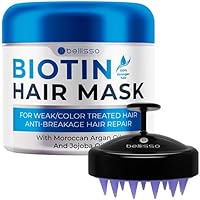 BELLISSO ​Biotin Hair Mask and Scalp Massager and Wet Shampoo Brush