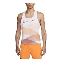 Nike Men's AeroSwift NN Running Singlet, White/Orange, XL